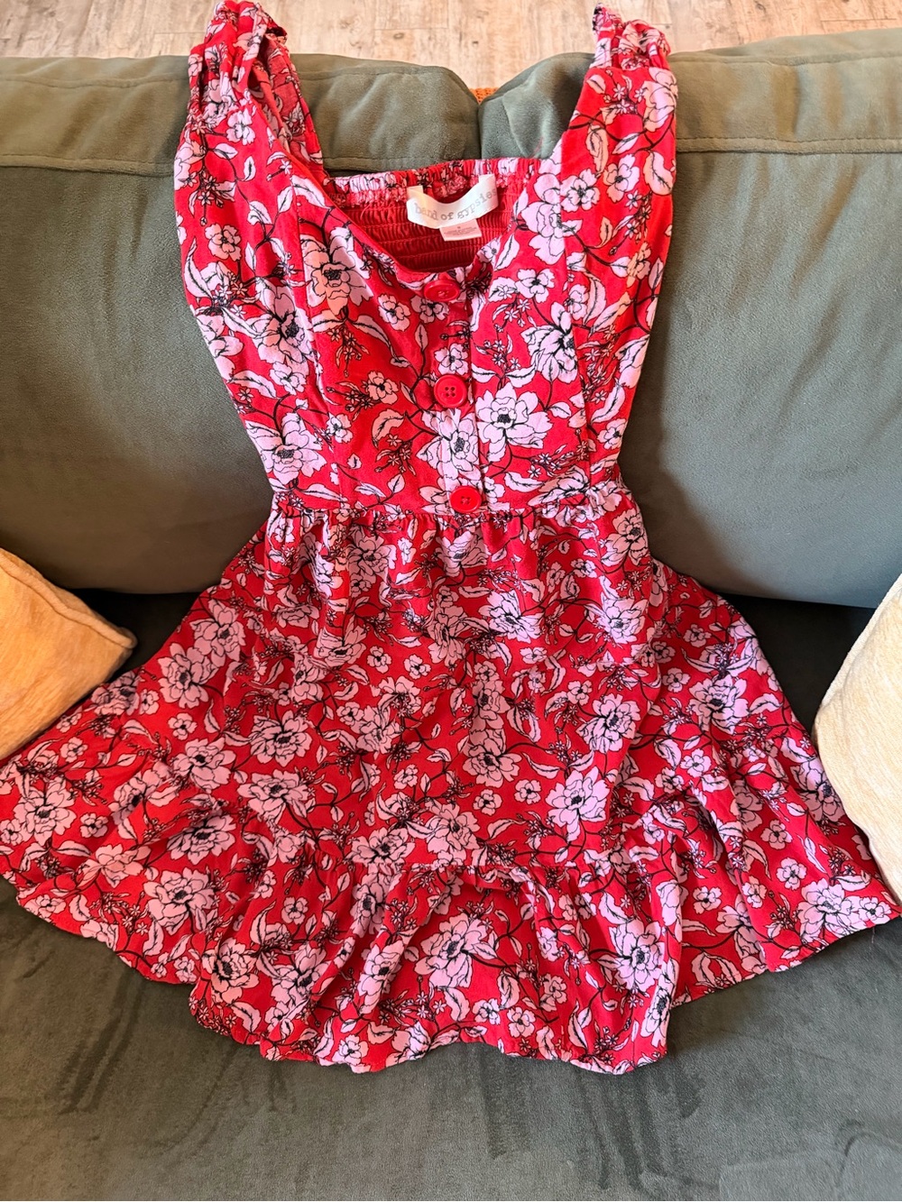 Band of Gypsies - Red Floral Smocked Summer Dress